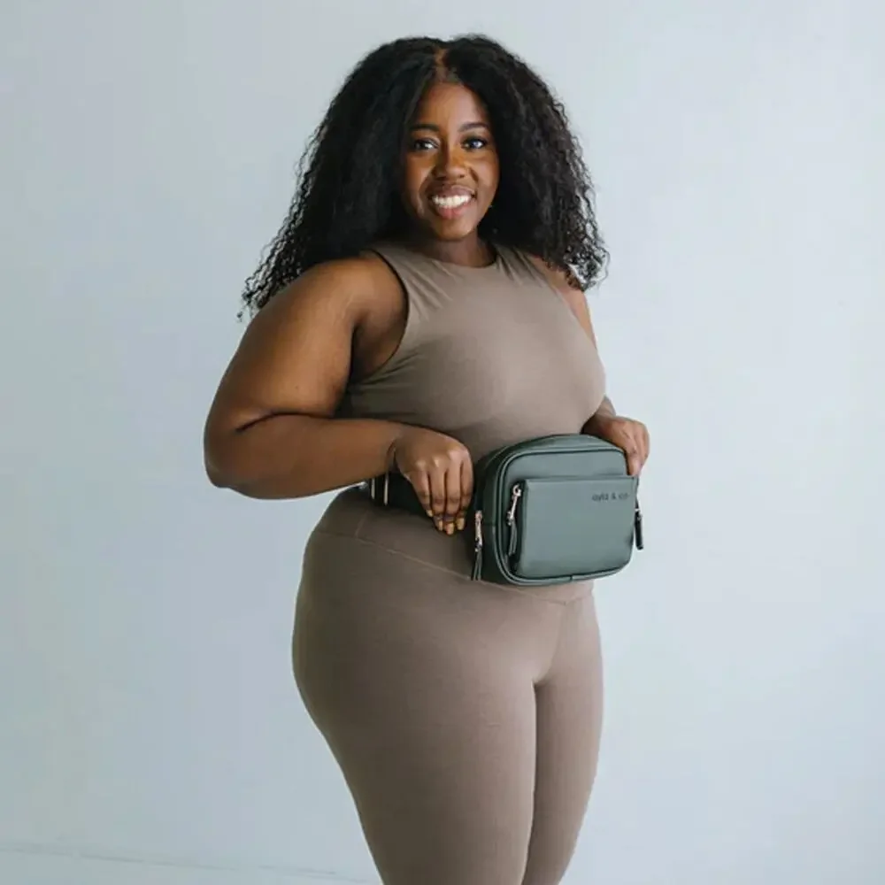 AYLA & CO Ayla Fanny Pack Purse Vegan Leather Olive Green